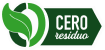 Icono circular en color verde que representa “cero residuos”, con una hoja integrada en el diseño, utilizado por Naturbec para comunicar agricultura sin residuos químicos.